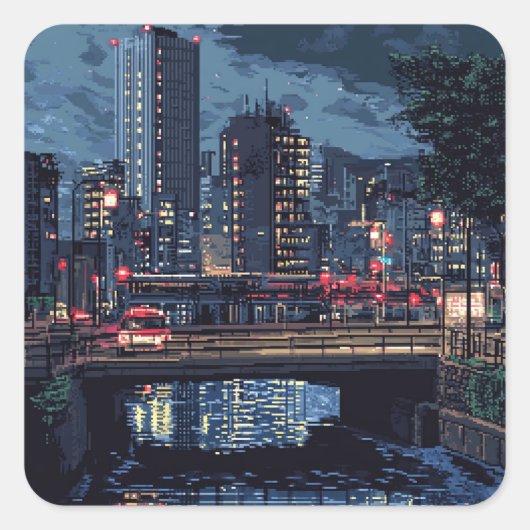 東京の夜景　ステッカー VIERKANTE STICKER (Voorkant)