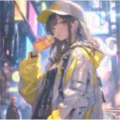 東京娘アイコン/Tokyo Gorl icon Badge | 東京娘 GenerativeAI Sticker (Voorkant)