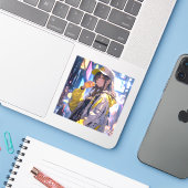 東京娘アイコン/Tokyo Gorl icon Badge | 東京娘 GenerativeAI Sticker (Laptop met iPhone)