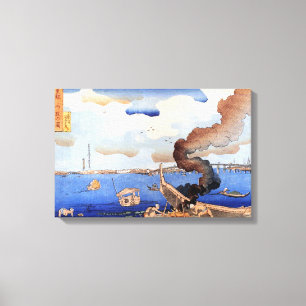 東 都 の 図, , Sumida Sumida River, Kuniyoshi, Ukiyo-e Canvas Afdruk