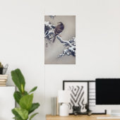 松 鷹, 古 Hawk op Pine Tree, Ohara Koson, Woodcut Poster (Thuiskantoor)