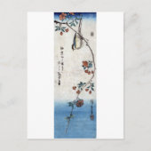 枝 桜 鳥, 広 重 Bird & Weeping Cherry, Hiroshige, Ukiyo Briefkaart (Voorkant)