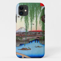 柳 と 士, 広 Willow en Mt Fuji, Hiroshige, Ukiyo-e