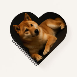 柴犬ポートレート Shiba Inu Art Heart Shaped Spiral Notitieboek