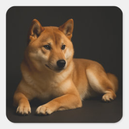 柴犬ポートレート – Shiba Inu Art Vierkante Sticker