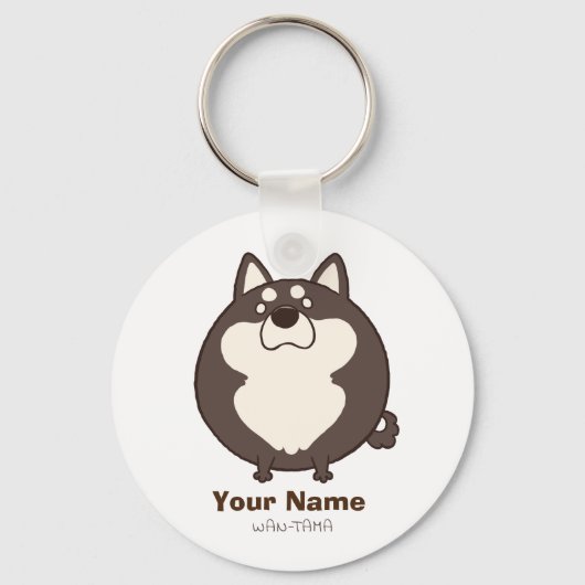 柴犬"しばたま(黒)" SLEUTELHANGER (Voorkant)