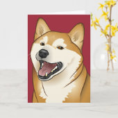 柴犬 de Gelukkige kaart van de Hond van Shiba Inu (Gele Bloem)