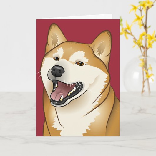 柴犬 de Gelukkige kaart van de Hond van Shiba Inu (Gele Bloem)
