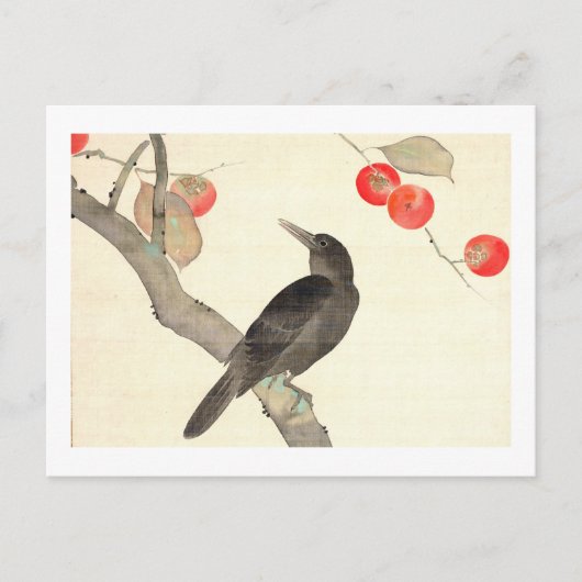 柿 に 烏, 抱 Persimmon en Crow, Hōitsu Briefkaart (Voorkant)