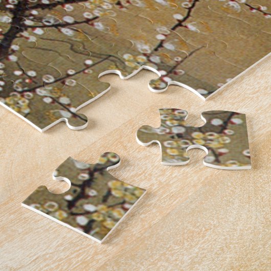 桃 禽 図, 若 bloesems en kleine vogels, Jakuchu Legpuzzel (Zijkant)