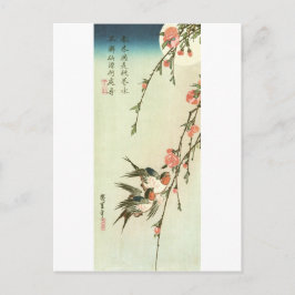 桃 花 燕, 広 Peach Blossom en Swallow, Hiroshige Briefkaart