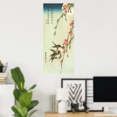桃 花 燕, 広 Peach Blossom en Swallow, Hiroshige Poster (Thuiskantoor)