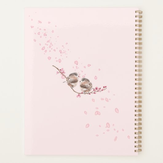  桜とかわいいすずめ♡ PLANNER (Achterkant)