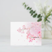 桜の花びらが舞う和風ポストカード*春のご挨拶・季節の便りに BRIEFKAART (Staand voorkant)