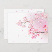 桜の花びらが舞う和風ポストカード*春のご挨拶・季節の便りに BRIEFKAART (Voorkant / Achterkant)