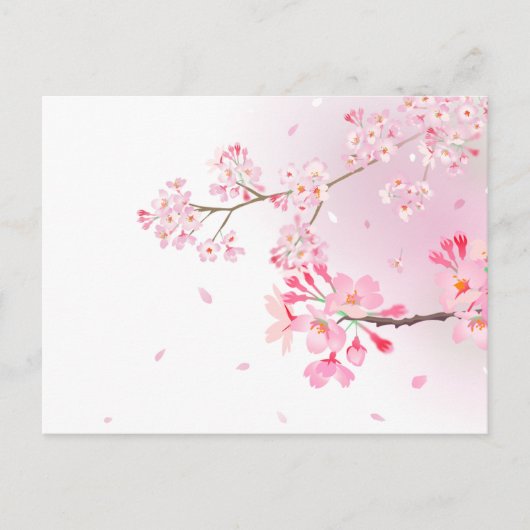 桜の花びらが舞う和風ポストカード*春のご挨拶・季節の便りに BRIEFKAART (Voorkant)