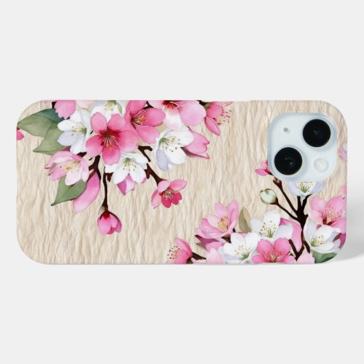 桜彩る和紙の調べ ― 和モダン花柄 Case-Mate iPhone CASE (Achterkant (horizontaal))