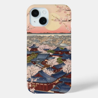 桜舞う古都 ― 和風アート iPhone 15 CASE