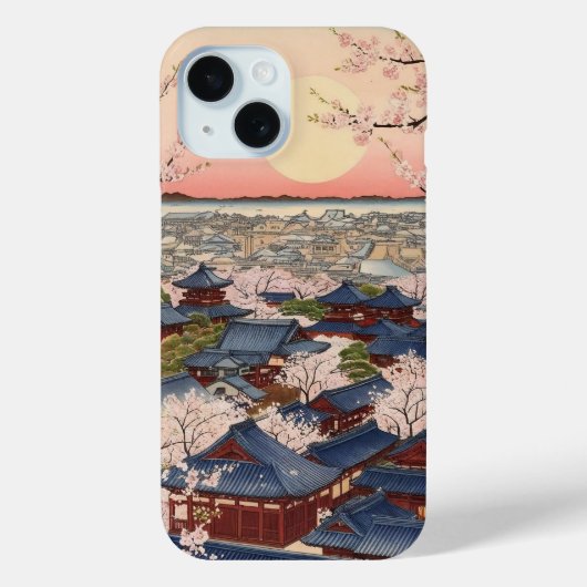 桜舞う古都 ― 和風アート Case-Mate iPhone CASE (Achterkant)