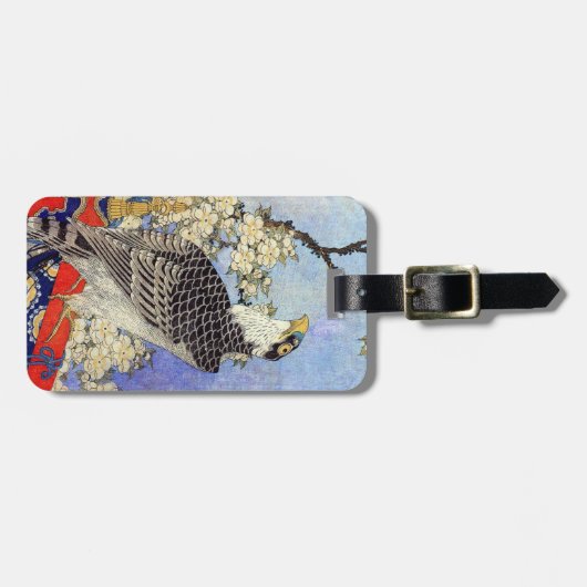 桜 ハ ブ, valk & Cherry Blossom, Hokusai, Ukiyo-e Bagagelabel (Voorkant horizontaal)
