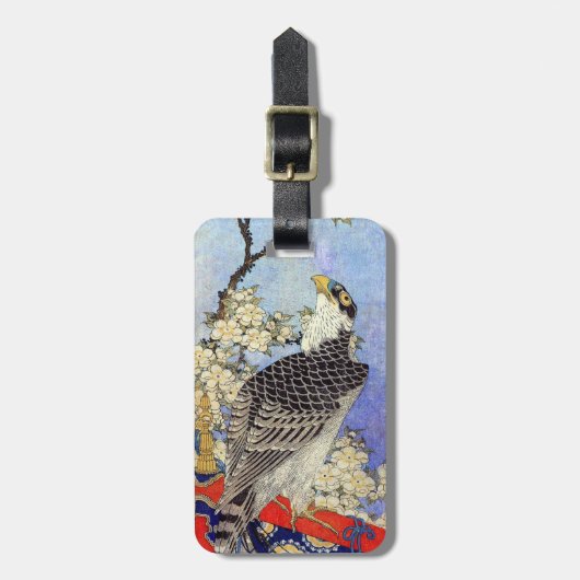 桜 ハ ブ, valk & Cherry Blossom, Hokusai, Ukiyo-e Bagagelabel (Voorkant verticaal)