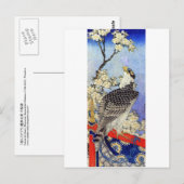 桜 ハ ブ, valk & Cherry Blossom, Hokusai, Ukiyo-e Briefkaart (Voorkant / Achterkant)