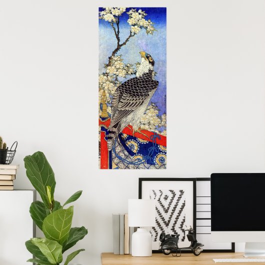 桜 ハ ブ, valk & Cherry Blossom, Hokusai, Ukiyo-e Poster (Thuiskantoor)