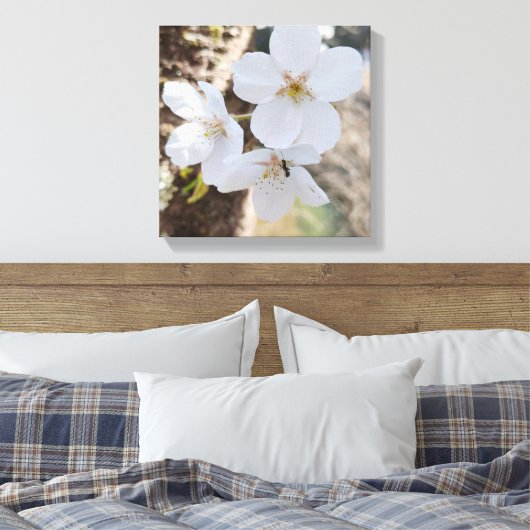 桜 Cherry Blossom Close-Up Photography Canvas Afdruk (Insitu (Slaapkamer))