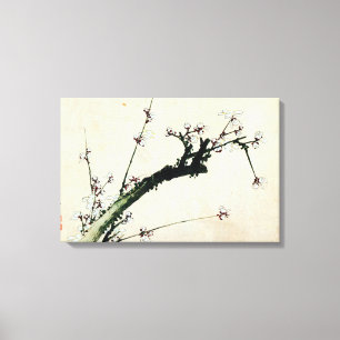 梅花, 北斎 Pruimenbloesem, Hokusai Canvas Afdruk