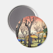 梅 の 園, 広 重 tuinkeling, Hiroshige Ukiyoe Magneet (Voorkant / Achterkant)