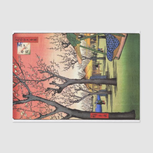 梅 の 園, 広 重 tuinkeling, Hiroshige Ukiyoe Tissuepapier (Voorkant)