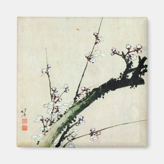 梅 花, 北 Plum Blossom, Hokusai, Ukiyo-e Magneet (Voorkant)