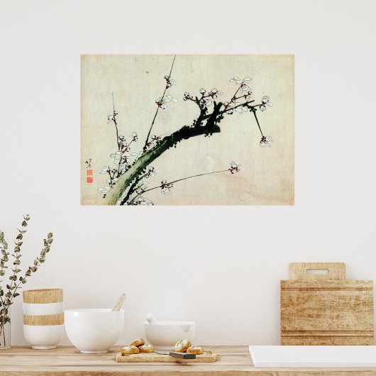 梅 花, 北 Plum Blossom, Hokusai, Ukiyo-e Poster (Keuken)
