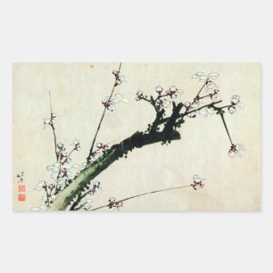 梅 花, 北 Plum Blossom, Hokusai, Ukiyo-e Rechthoekige Sticker