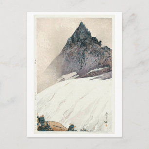 槍 ヶ 岳, Mount Yari, Hiroshi Yoshida, Woodcut Briefkaart