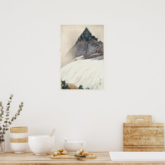 槍 ヶ 岳, Mount Yari, Hiroshi Yoshida, Woodcut Poster (Keuken)