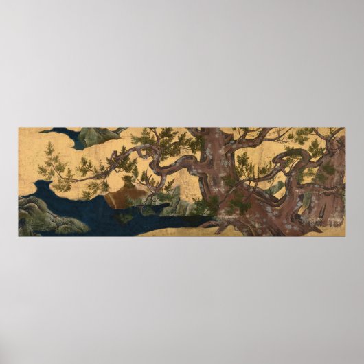 檜図 Cypress Tree Kano Eitoku Poster (Voorkant)