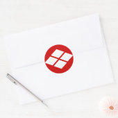 武 田 家 紋, Takeda Shingen KAMON, Japans gezinscentru Ronde Sticker (Envelop)