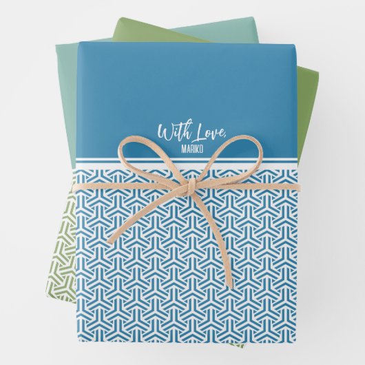 毘沙門亀甲 |Bishamon Kikko Japans traditioneel patroon Inpakpapier Vel (In situ)