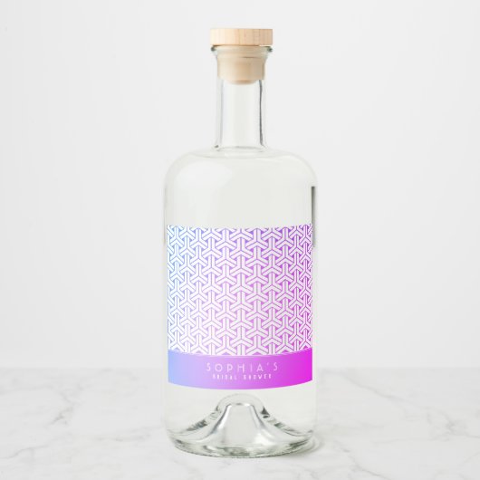 毘沙門亀甲 Japans KIMONO trouwbier&Likeur Labels Likeurfles Etiket (Voorkant)