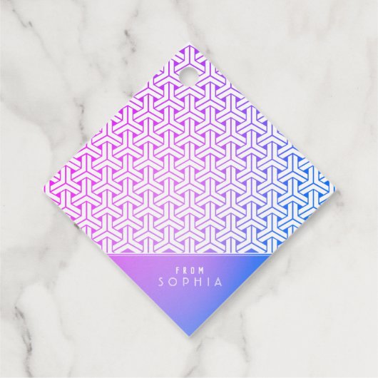 毘沙門亀甲 KIMONO patroon Dank je bericht label (Achterkant)