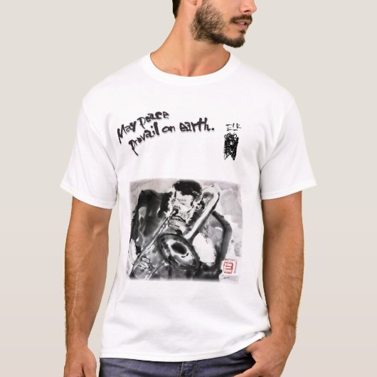 水墨画家であり詩人の「松元えるく」オリジナルＴシャツです。 T-SHIRT (Voorkant)