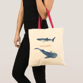水彩で描いたジンベエザメのトートバッグ TOTE BAG (Voorkant (product))
