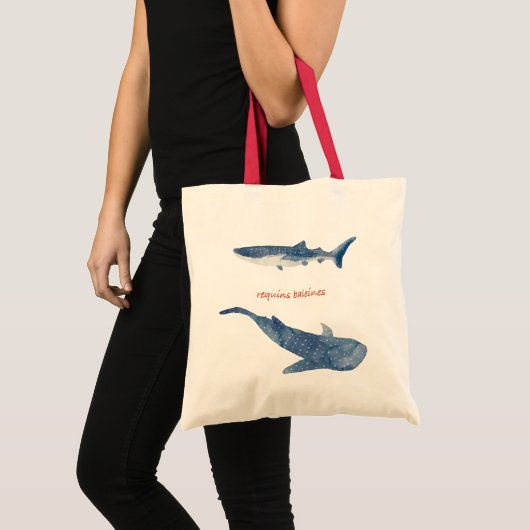 水彩で描いたジンベエザメのトートバッグ TOTE BAG (Voorkant (product))