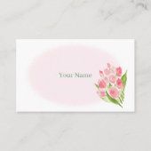 水彩で描いたピンクのチューリップ　名刺 VISITEKAARTJE (Voorkant)