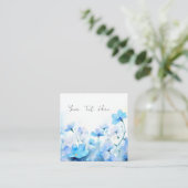 水彩画のサンキューカード/名刺/ネモフィラ/青い花/ブルー 紹介カード VIERKANTE VISITEKAARTJE (Staand voorkant)