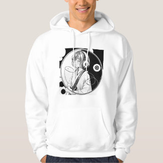 水彩画風_ヘッドホン女子2 HOODIE