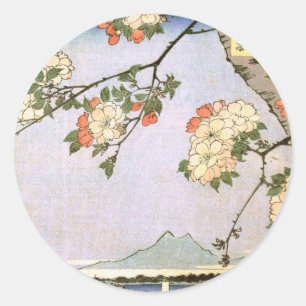 江 の 桜, 広 Cherry Blossom of Edo, Hiroshige Ronde Sticker