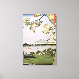 江 の 桜, 広 Cherry Blossom of Edo, Hiroshige, Ukiyoe Canvas Afdruk
