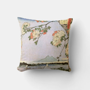 江 の 桜, 広 Cherry Blossom of Edo, Hiroshige, Ukiyoe Kussen